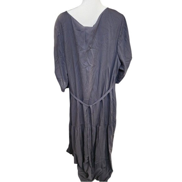 AVENUE Black Viscose Maxi Dress Size 22/24 NWT Full Flowy Ruched - Picture 6 of 11